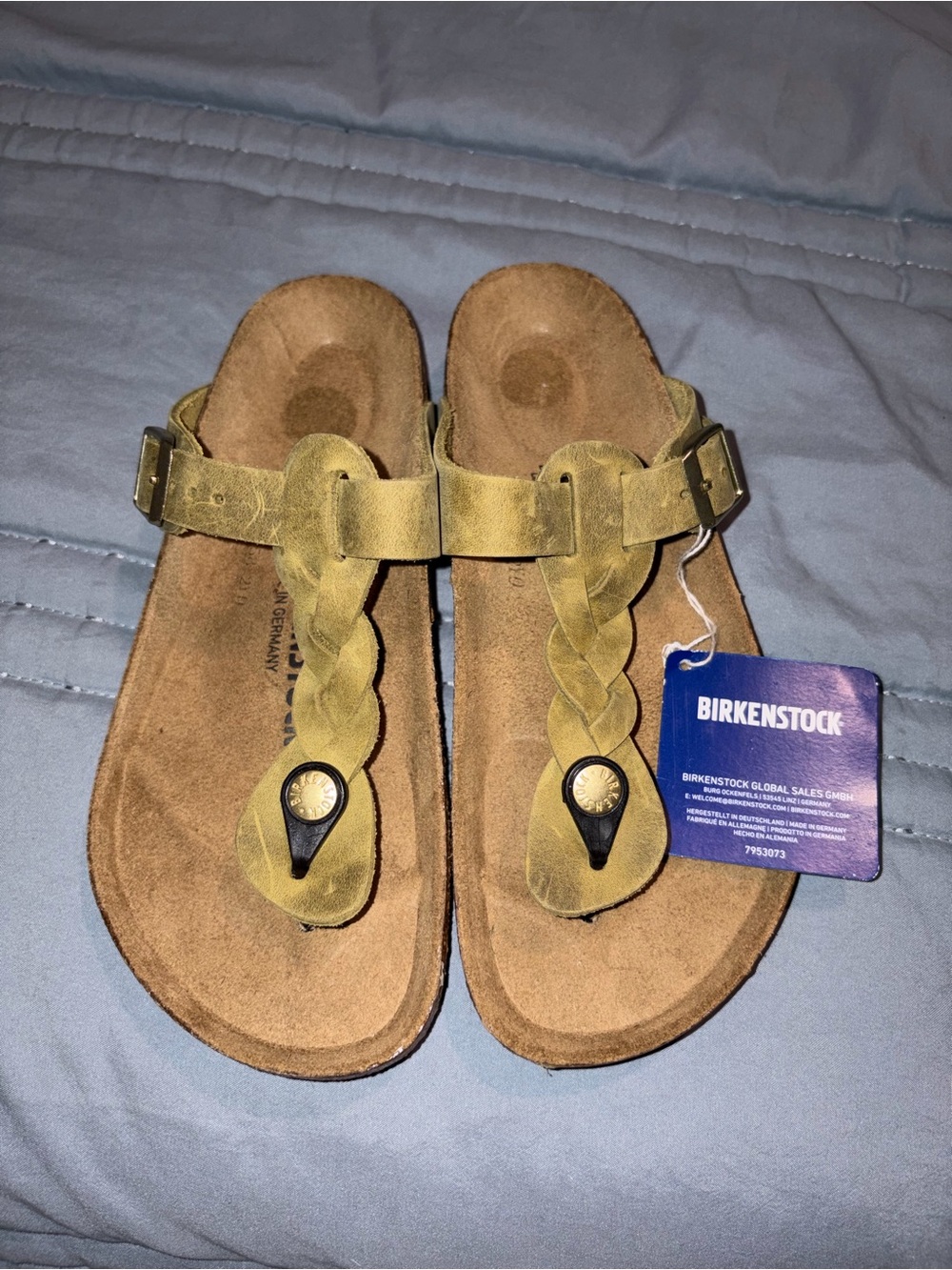 NWT Birkenstock Women's Suede Braided size 36 Sandals — Olive Green